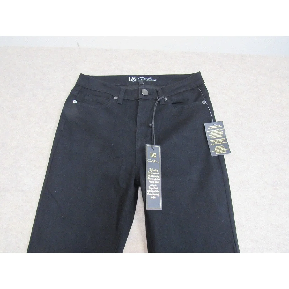 DG2 Diane Gilman Virtual Stretch‎ Straight Leg Jeans Black Womens Size 6 NWT